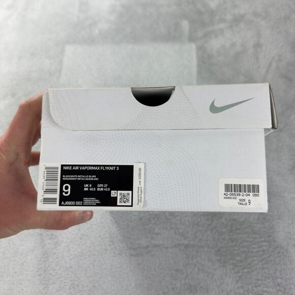 Nike Air Vapormax Flyknit 3 Oreo Black Gray Size 9 - Picture 5 of 15